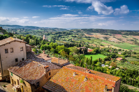 View of the vintage city in Tuscany, Italyの写真素材