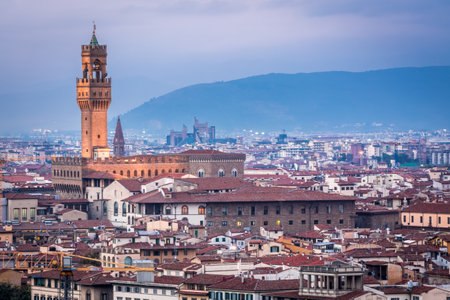 Sunset over Florence, Italyのeditorial素材