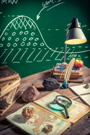 Geography lesson at schoolの写真素材