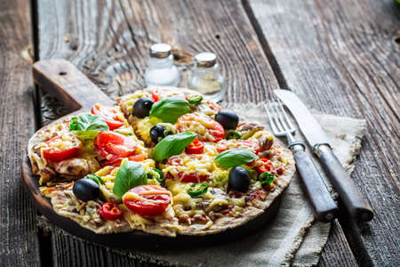 Pizza dough made from yeast and flourの写真素材