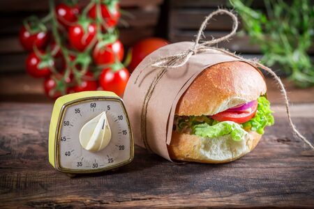 Tasty takeaway burgerの写真素材