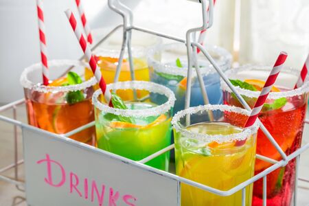 Sweet lemonade with citrus and sugarの写真素材