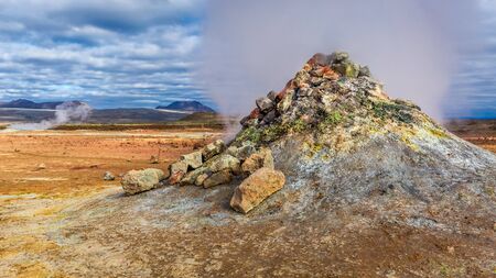 Breathtaking geothermal area in Icelandの写真素材