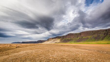 Beach by the Arctic sea in Icelandの写真素材