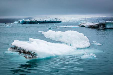 Blue icebergs in Iceland