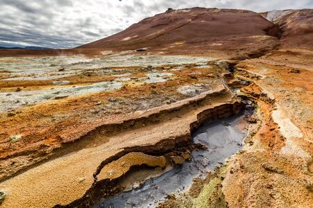 Stunning Namafjall terrain in Icelandの写真素材