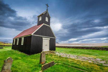 Small church in Icelandの写真素材