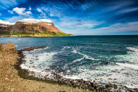 Arctic sea and coastline in Icelandの写真素材