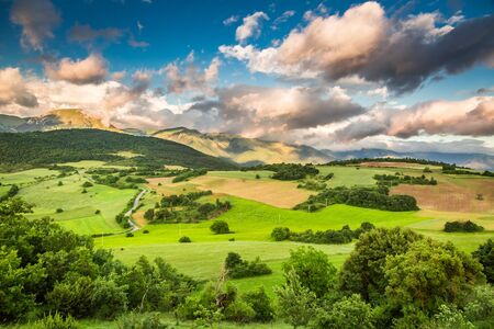 Breathtaking mountain view in Umbria, Italyの写真素材
