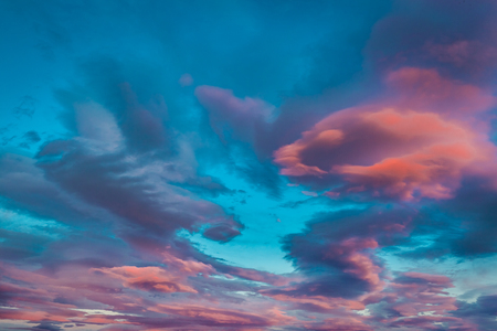 Breathtaking sunset over sea as backgroundの写真素材