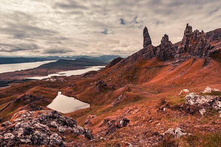 Beautiful view to Old Man of Storr, Scotlandの写真素材