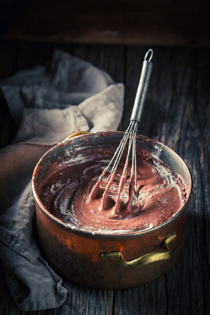 Delicious chocolate made of milk, cocoa and sugarの写真素材