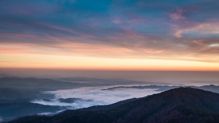 Beautiful dusk in the Tatras in autumnの写真素材