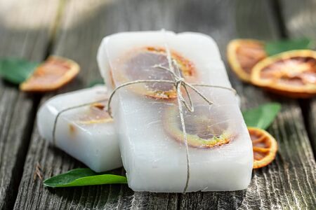 Healthy orange soap good for any skinの写真素材