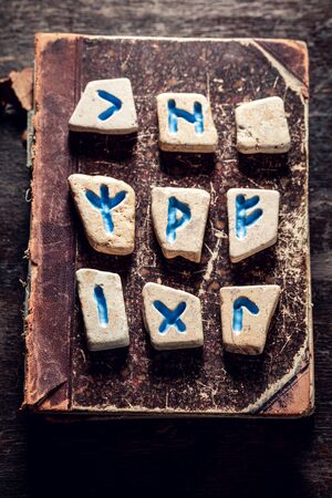 Original runic divination by stones based on futhark alphabet
