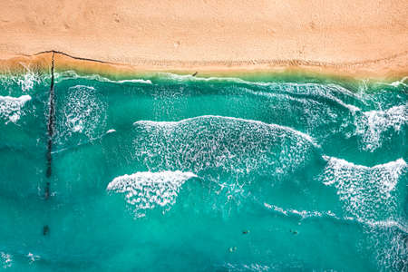 Stunning beach on Baltic Sea. Aerial view of nature in Poland. Nature in Europe.