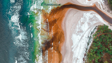 Baltic sea pollution. Industry pollution in water. Climate catastrophe. Sewage flowing into water. Climate catastrophe.の写真素材