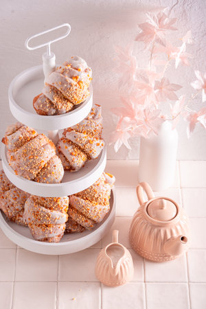 Traditional saint martin's croissant as a Polish dessert. Croissants baked for St. Martin's Day.
