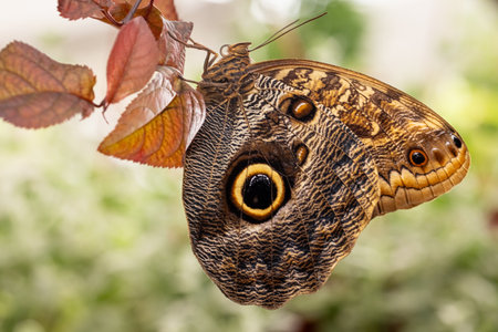 Unique butterfly Morpho peleides as biodiversity in nature. An insect.