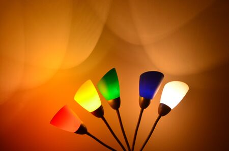 lamps with different colorの写真素材