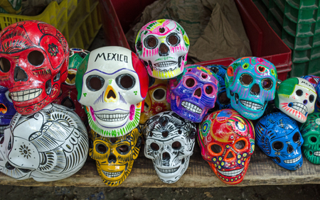 Mexican art pieces skullの写真素材