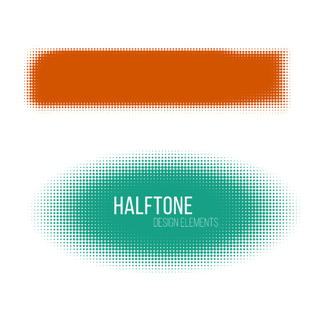 color halftone design elements. Stock vector illustrationのイラスト素材