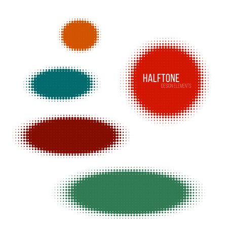 color halftone design elementsのイラスト素材