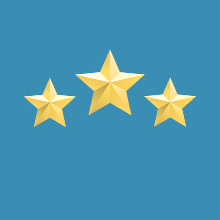 three relief gold stars iconのイラスト素材