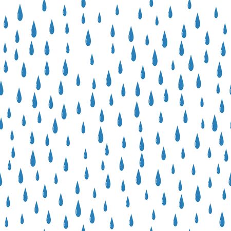 rain drops on a white background isolated seamless pattern. Stock vector illustrationのイラスト素材