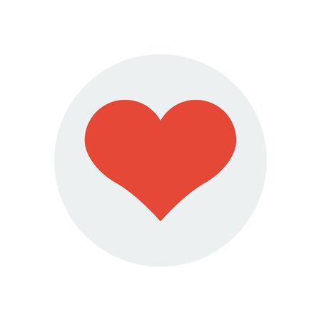 red heart valentine day flat icon. Vector illustrationのイラスト素材