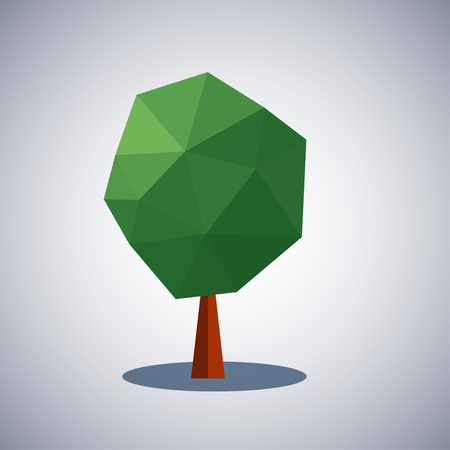 tree low poly style. Vector design element.のイラスト素材