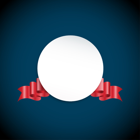 round paper banner with red color ribbon for designのイラスト素材