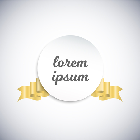 round paper banner with yellow color ribbon for designのイラスト素材