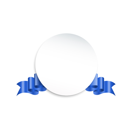 round paper banner with blue color ribbon for designのイラスト素材