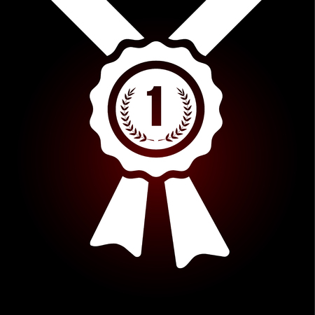 First place award, winner badge icon. Emblem for design, webのイラスト素材