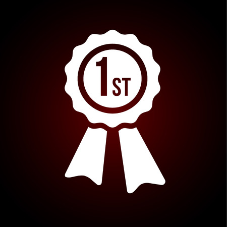 First place award, winner badge icon. Emblem for design, webのイラスト素材