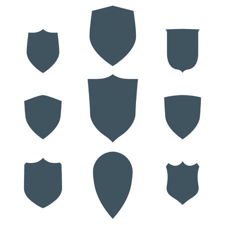 Vintage shields set isolated. Vector design shapesのイラスト素材
