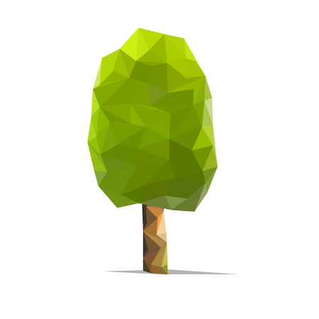 Tree low poly style. Geometric poligonal picture. Vector design element.のイラスト素材