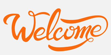 welcome lettering text. Modern calligraphy style vector illustration.の写真素材