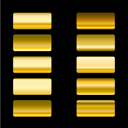 Vector set of gold gradients. Color design elements collectionの写真素材