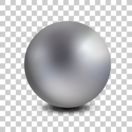 Chrome matt metal ball realistic isolated. Spherical 3D orb. Jewelry gemstone. Vector Illustration for designのイラスト素材