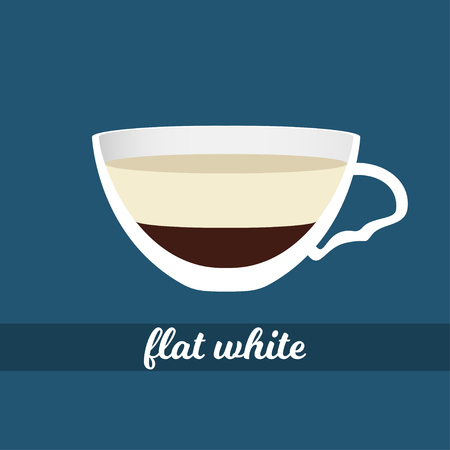 Flat white coffee cup with milk foam vector illustrationのイラスト素材