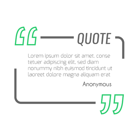 Vector empty quote text box template. Design element for excerptionのイラスト素材