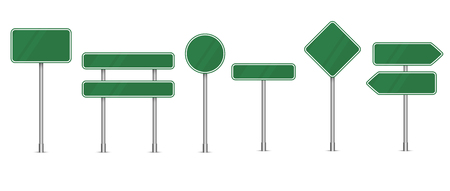 Set of road signs isolated on white background. Vector illustration.のイラスト素材