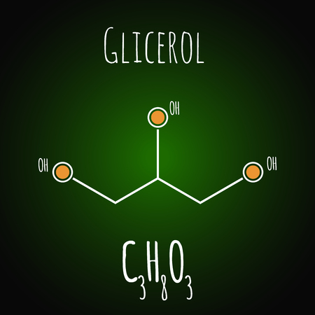 Structural chemical formula of glycerol molecule, science vector illustrationのイラスト素材