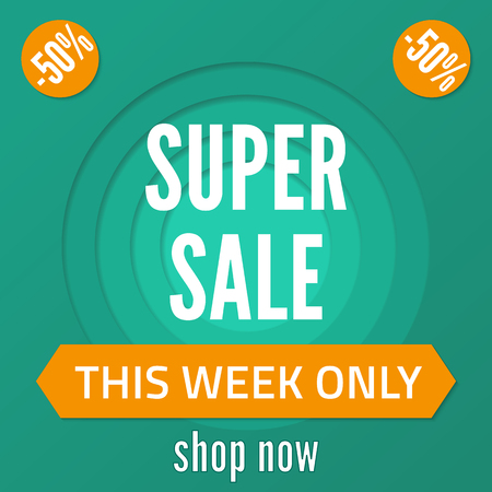 Super sale banner. Sale posterのイラスト素材
