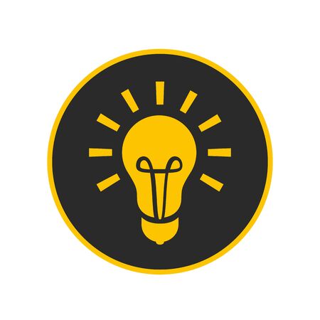 Vector illustration. Light bulb with rays shine. Energy and idea symbol.のイラスト素材