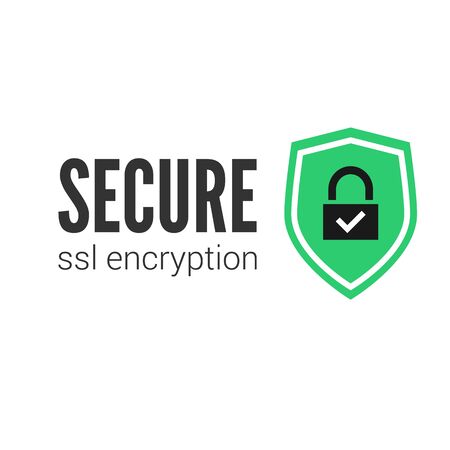 Secure connection icon vector illustration isolated, flat style secured ssl shield symbols for designのイラスト素材