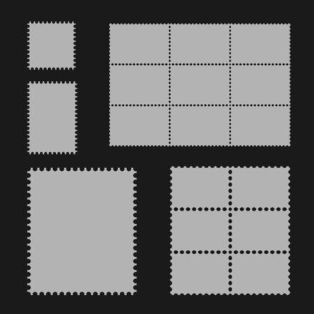 Post stamps set. Different postage symbols. Vector elements collectionのイラスト素材