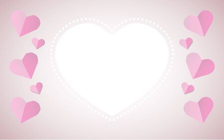 Happy Valentine's day greeting design frame with heartsのイラスト素材